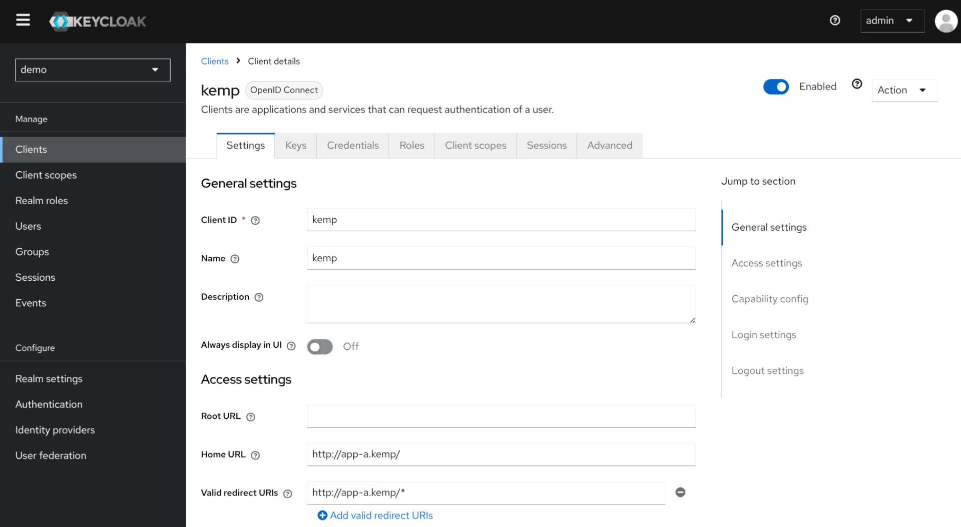 keycloak kemp client